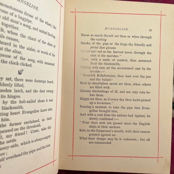 Ca 1890s Vintage Book: Evangeline and Other Poems by Henry W. Longfellow - Picture 6 of 12